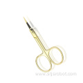 Beauty Tool Gold Color Stainless Steel Curved Beauty Eyebrow Scissors